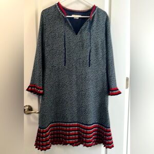 Size 10 Boden Navy and Red Sheath dress.